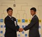 明秀日立MF竹花龍生主将「去年の結果を超えられるよう」近大和歌山MF佐久間瑛介主将「一戦必勝で優勝」