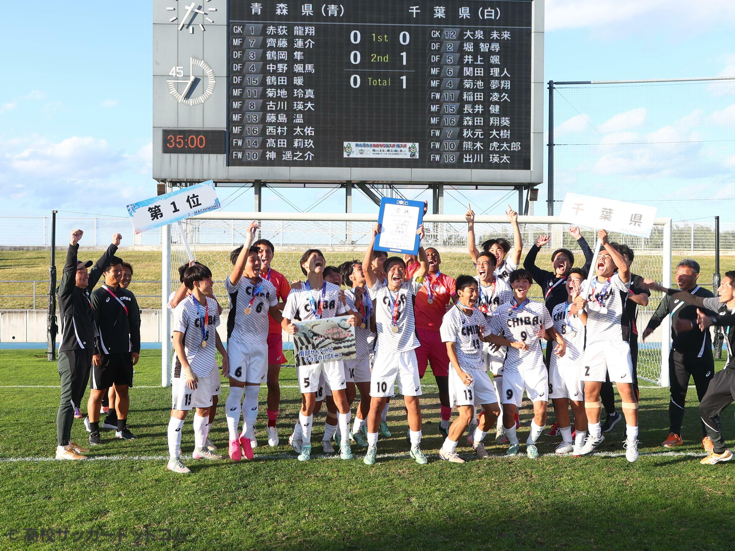 千葉県が地元・青森県を1-0で下し15年ぶりの優勝