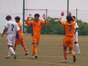 四国高等学校サッカー大会初優勝を喜ぶ高知中央イレブン