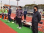 済美・宮本 敬士監督（右）と愛媛FCなどでボランチを務めた渡邊 一仁コーチ）（右から2番目）