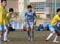 聖和学園DF松永和真(2年)は前半終了間際にセットプレーのこぼれ球をゴールに押し込んだ